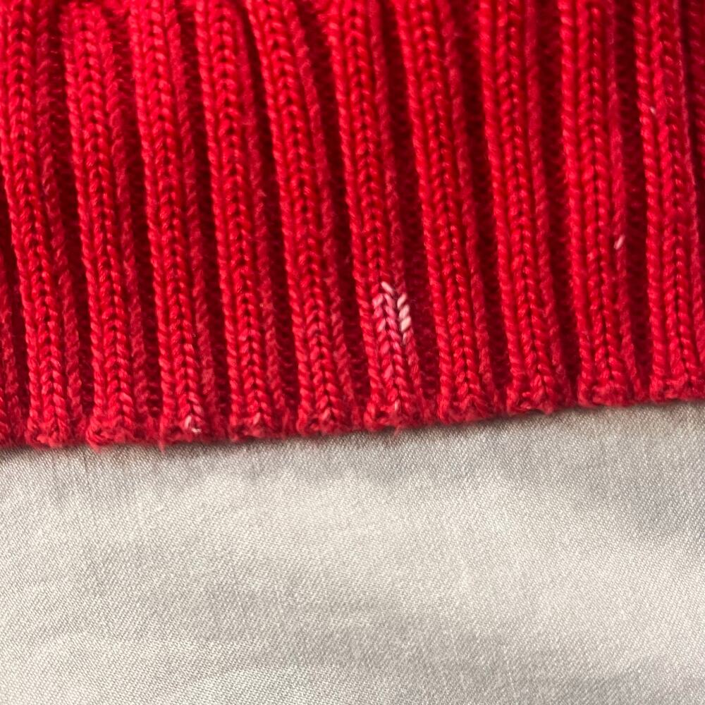 Lauren Ralph Lauren Red Cable Knit Full Zip Sweater Jacket XXS Gold Logo - Picture 4 of 7